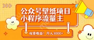 公众号壁纸项目，小程序流量主双收益，月入3000+-中创网_分享创业项目_助您在家赚钱