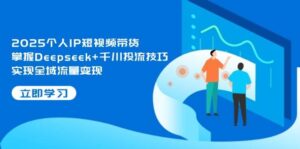 2025个人IP短视频带货,掌握Deepseek+千川投流技巧,实现全域流量变现-中创网_分享创业项目_助您在家赚钱