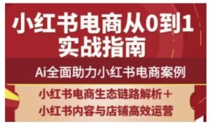 2025小红书电商全链路运营,Ai全面助力小红书电商案例-中创网_分享创业项目_助您在家赚钱