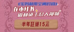 宝妈利用空闲时间，小红书做林黛玉在线怼人视频，快速涨粉，实现账号变现-中创网_分享创业项目_助您在家赚钱