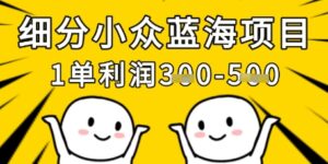 细分小众蓝海项目,一单利润3张,每月收入稳定过1w+-中创网_分享创业项目_助您在家赚钱