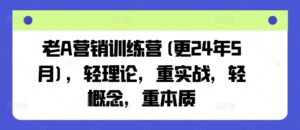老A营销训练营(更25年4月),轻理论,重实战,轻概念,重本质-中创网_分享创业项目_助您在家赚钱