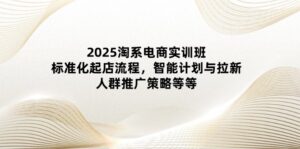 (14522期)2025淘系电商实训班:标准化起店流程,智能计划与拉新,人群推广策略等等-中创网_分享创业项目_助您在家赚钱