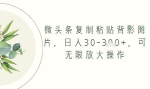 微头条复制粘贴背影图片，日入30-3张+，可无限放大操作-中创网_分享创业项目_助您在家赚钱