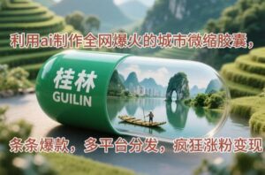 （14704期）利用ai制作全网爆火的城市微缩胶囊，条条爆款，多平台分发，疯狂涨粉变现-中创网_分享创业项目_助您在家赚钱