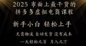 25年最干货的拼多多虚拟电商课程,小白轻松上手,月入过w只是门槛!虚拟电商,如皓月见青天-中创网_分享创业项目_助您在家赚钱