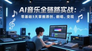 AI音乐全链路实战变现课:零基础3天掌握原创、翻唱、变现-中创网_分享创业项目_助您在家赚钱