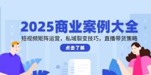 2025商业案例大全，短视频矩阵运营，私域裂变技巧，直播带货策略-中创网_分享创业项目_助您在家赚钱
