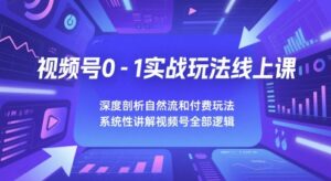 视频号0-1实战玩法线上课，深度剖析自然流和付费玩法，统性讲解视频号全部逻辑-中创网_分享创业项目_助您在家赚钱