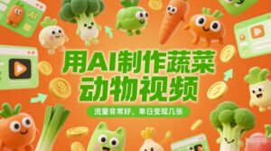 用AI制作蔬菜动物视频，流量非常好，单日变现几张-中创网_分享创业项目_助您在家赚钱