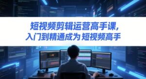 短视频剪辑运营高手课,入门到精通成为短视频高手-中创网_分享创业项目_助您在家赚钱