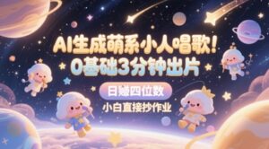 AI生成萌系小人唱歌,0基础3分钟出片,28个作品涨粉8.9W,单条最高19W赞,日入四位数,小白直接抄作业-中创网_分享创业项目_助您在家赚钱