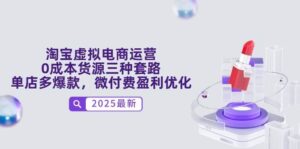 淘宝虚拟电商运营,0成本货源三种套路,单店多爆款,微付费盈利优化-中创网_分享创业项目_助您在家赚钱