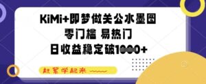KiMi+即梦做关公水墨图，零门槛 易热门，日收益稳定几张-中创网_分享创业项目_助您在家赚钱