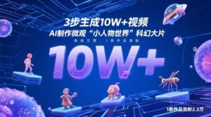 3步生成10W+视频,AI制作微观“小人物世界”科幻大片,条条万赞,1条作品涨粉2.3W-中创网_分享创业项目_助您在家赚钱