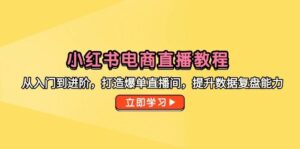 小红书电商直播教程,从入门到进阶,打造爆单直播间,提升数据复盘能力-中创网_分享创业项目_助您在家赚钱