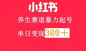 小红书养生赛道,暴力起号,轻松日入3张+-中创网_分享创业项目_助您在家赚钱