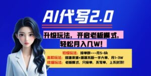 【AI代写】升级玩法,开启老板模式,轻松月入1W+-中创网_分享创业项目_助您在家赚钱