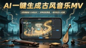 AI一键生成古风音乐MV,0剪辑基础1小时出片,多种变现渠道,一部手机月入5位数-中创网_分享创业项目_助您在家赚钱