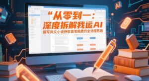 从零到一：深度拆解我运用AI撰写爽文小说挣取首笔稿费的全流程思路-中创网_分享创业项目_助您在家赚钱