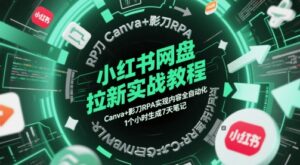 小红书网盘拉新实战教程，Canva+影刀RPA实现内容全自动化，1个小时生成7天笔记-中创网_分享创业项目_助您在家赚钱