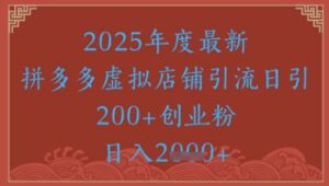 绝密引流秘籍,拼多多虚拟店铺引流,日引500+-中创网_分享创业项目_助您在家赚钱