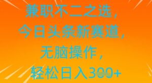 兼职不二之选,今日头条新赛道,无脑操作,轻松日入3张-中创网_分享创业项目_助您在家赚钱
