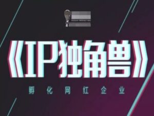 IP独角兽,孵化网红企业,ip教程-中创网_分享创业项目_助您在家赚钱