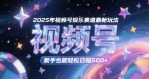2025年视频号娱乐赛道最新玩法，新手也能轻松日入几张-中创网_分享创业项目_助您在家赚钱