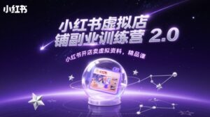 小红书虚拟店铺副业训练营2.0,小红书开店卖虚拟资料,精品课-中创网_分享创业项目_助您在家赚钱