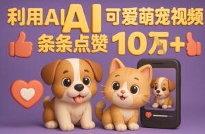 能骗过系统的AI萌宠视频制作全攻略:从0到 2W粉的爆款密码-中创网_分享创业项目_助您在家赚钱