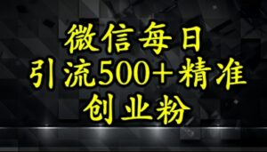 怎么打创业粉?微信小绿书日引流500+精准创业粉实战手册-中创网_分享创业项目_助您在家赚钱