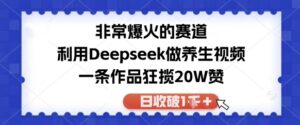 非常爆火的赛道，利用Deepseek做养生视频，一条作品狂揽20W赞，日收破1k-中创网_分享创业项目_助您在家赚钱