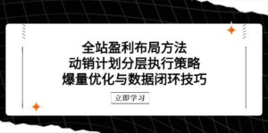 全站盈利布局方法:动销计划分层执行策略,爆量优化与数据闭环技巧-中创网_分享创业项目_助您在家赚钱