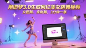 用即梦3.0生成网红美女跳舞视频,女团舞、来财舞,3分钟一条-中创网_分享创业项目_助您在家赚钱