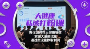 大健康私域打粉课,教你如何在大健康赛道,掌握大量的流量,通过卖流量挣取利润-中创网_分享创业项目_助您在家赚钱