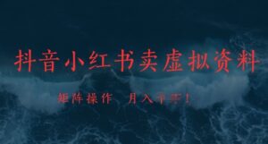 抖音小红书卖虚拟资料,市场需求一直存在,矩阵操作,月入1w+-中创网_分享创业项目_助您在家赚钱
