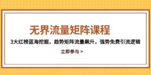 (14763期)无界流量矩阵课程,3大红榜蓝海挖掘,趋势矩阵流量飙升,强势免费引流逻辑-中创网_分享创业项目_助您在家赚钱