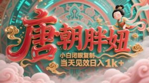 用AI克隆“唐朝胖妞”日更3条,平台疯狂推流,小白闭眼复制,当天见效,日入1k+-中创网_分享创业项目_助您在家赚钱
