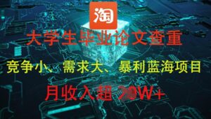 大学生毕业论文查重,暴利蓝海项目,月收入过1W+-中创网_分享创业项目_助您在家赚钱