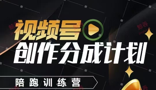 视频号创作分成计划陪跑训练营，手把手教会你如何制作视频，细水长流型项目-中创网_分享创业项目_助您在家赚钱