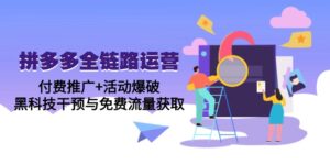 (14789期)拼多多全链路运营5月课:付费推广+活动爆破,黑科技干预与免费流量获取-中创网_分享创业项目_助您在家赚钱