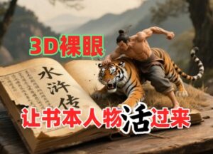 书本人物裸眼3D视频,新的玩法,流量超猛,保姆级教程-中创网_分享创业项目_助您在家赚钱
