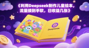 利用Deepseek制作儿童绘本，流量接到手软，日收益几张-中创网_分享创业项目_助您在家赚钱