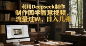 利用Deepseek制作国学智慧视频，流量过W，日入几张-中创网_分享创业项目_助您在家赚钱