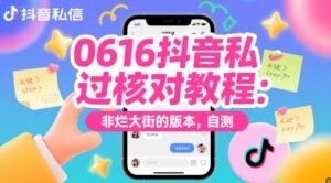 0616抖音私信过核对教程：非烂大街的版本，自测-中创网_分享创业项目_助您在家赚钱