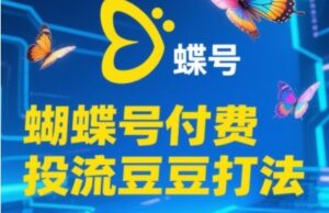 2025蝴蝶号付费投流豆豆打法,助新手快速掌握付费流量撬动自然流的核心玩法-中创网_分享创业项目_助您在家赚钱