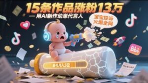 用AI制作幼崽代言人，宝宝的控诉火爆全网，15条作品涨粉13W，单号月入5位数实操教程-中创网_分享创业项目_助您在家赚钱