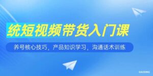 短视频带货入门课，养号核心技巧，产品知识学习，沟通话术训练-中创网_分享创业项目_助您在家赚钱