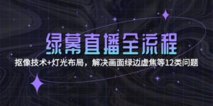 (15044期)绿幕直播全流程:抠像技术+灯光布局,解决画面绿边虚焦等12类问题-中创网_分享创业项目_助您在家赚钱